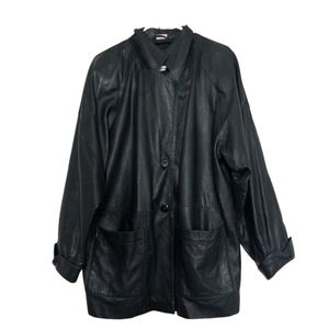 Saxony 100% Leather Jacket sz Medium in Black